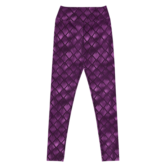 Violet Shadows Art Deco Ornament Yoga Leggings