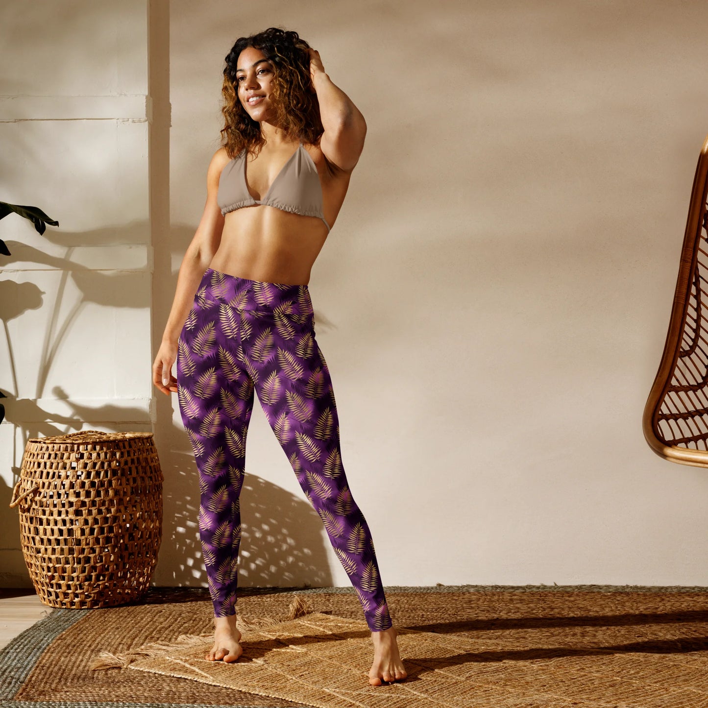 Violet & Gold Tropical Magic Yoga Leggings