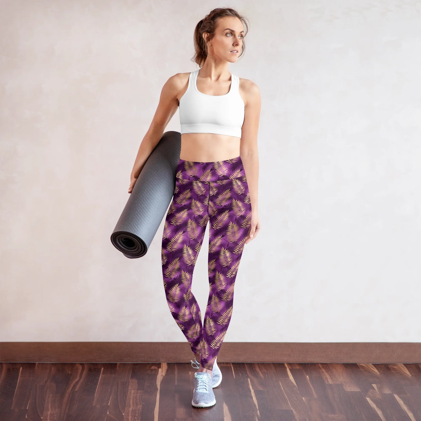 Violet & Gold Tropical Magic Yoga Leggings