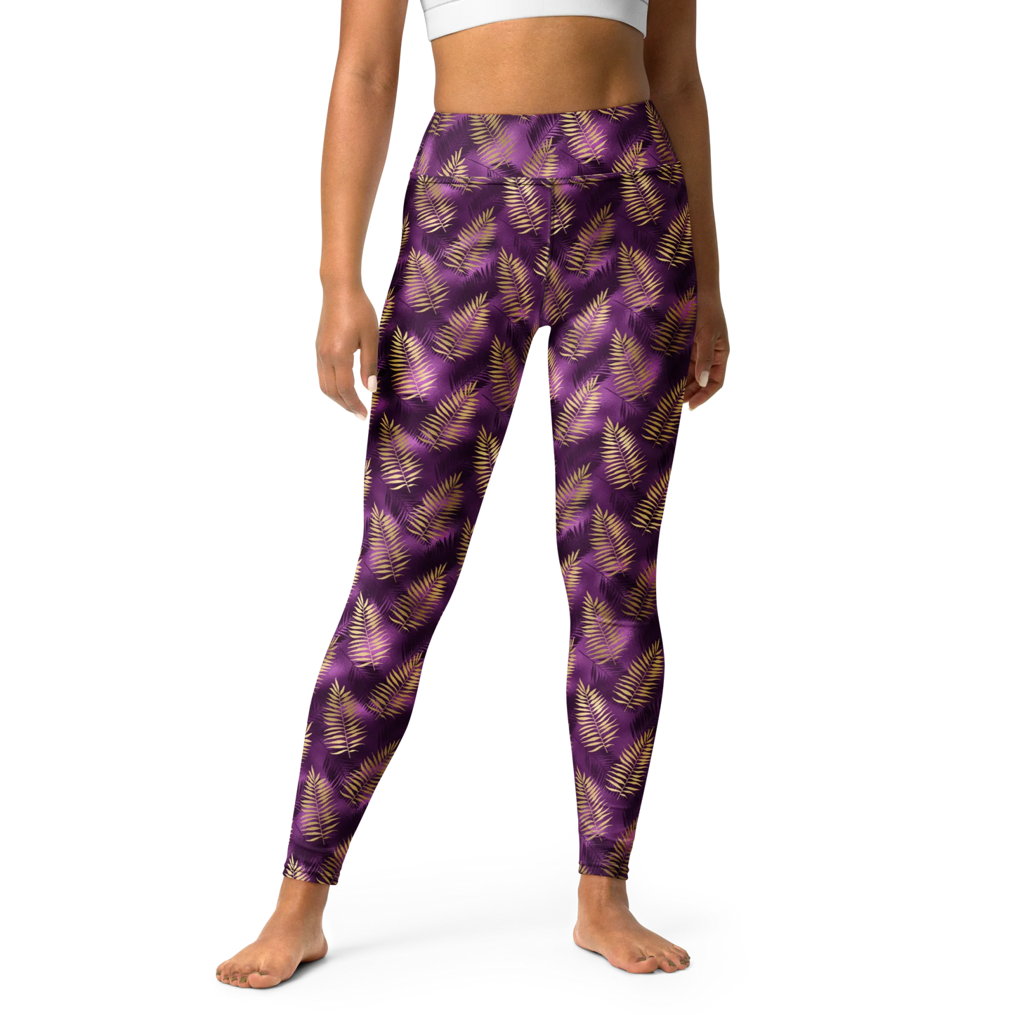 Violet & Gold Tropical Magic Yoga Leggings