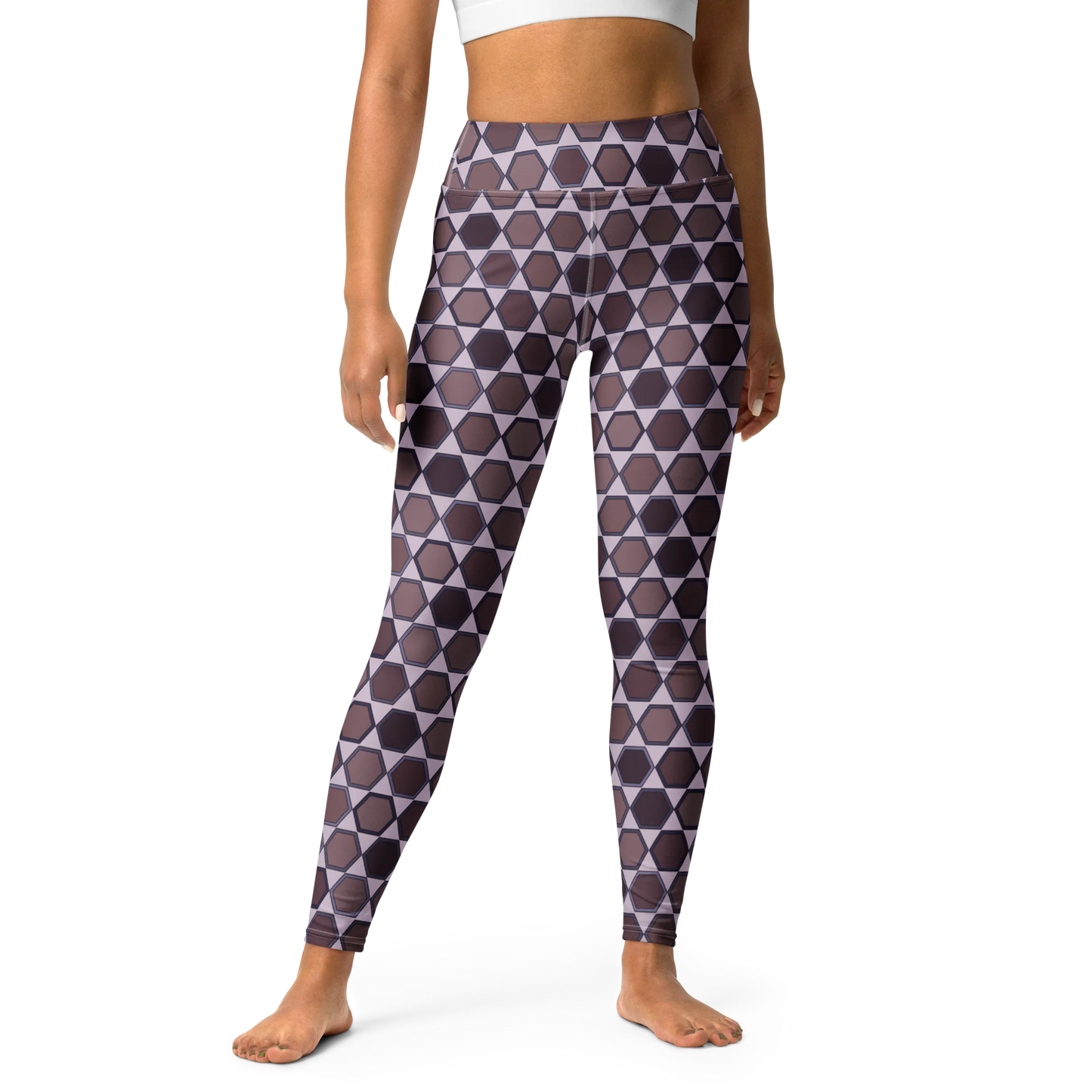 Wine Honeycombs Abstraction Yoga Leggings