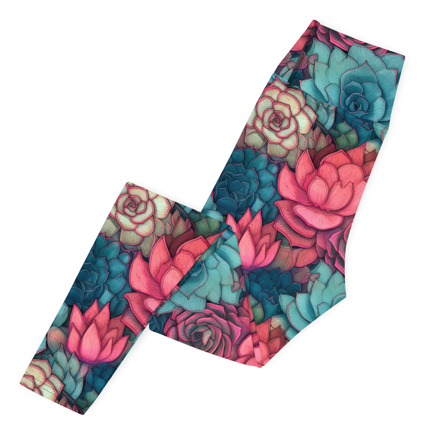 Bright Eternal Flowers Fantasy Yoga Leggings