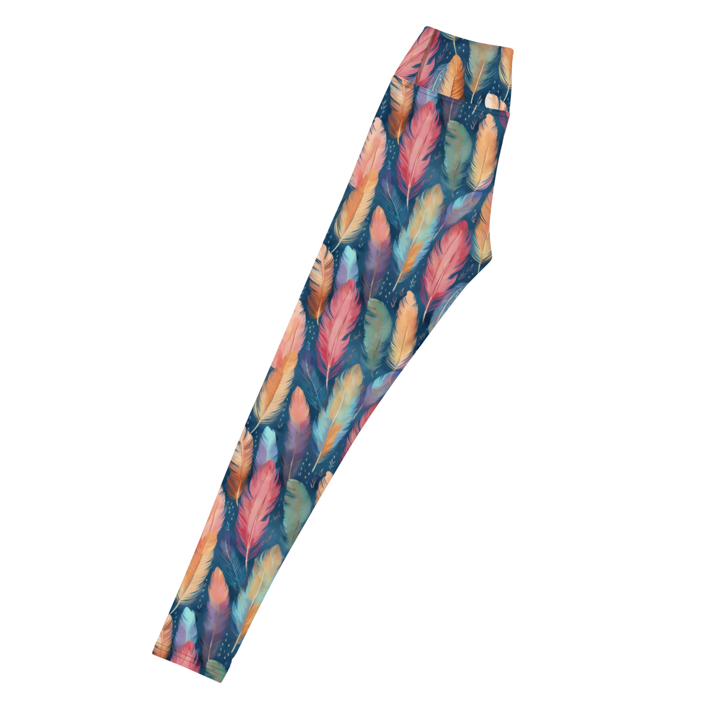 Dance of Wild Birds` Feathers Yoga Leggings