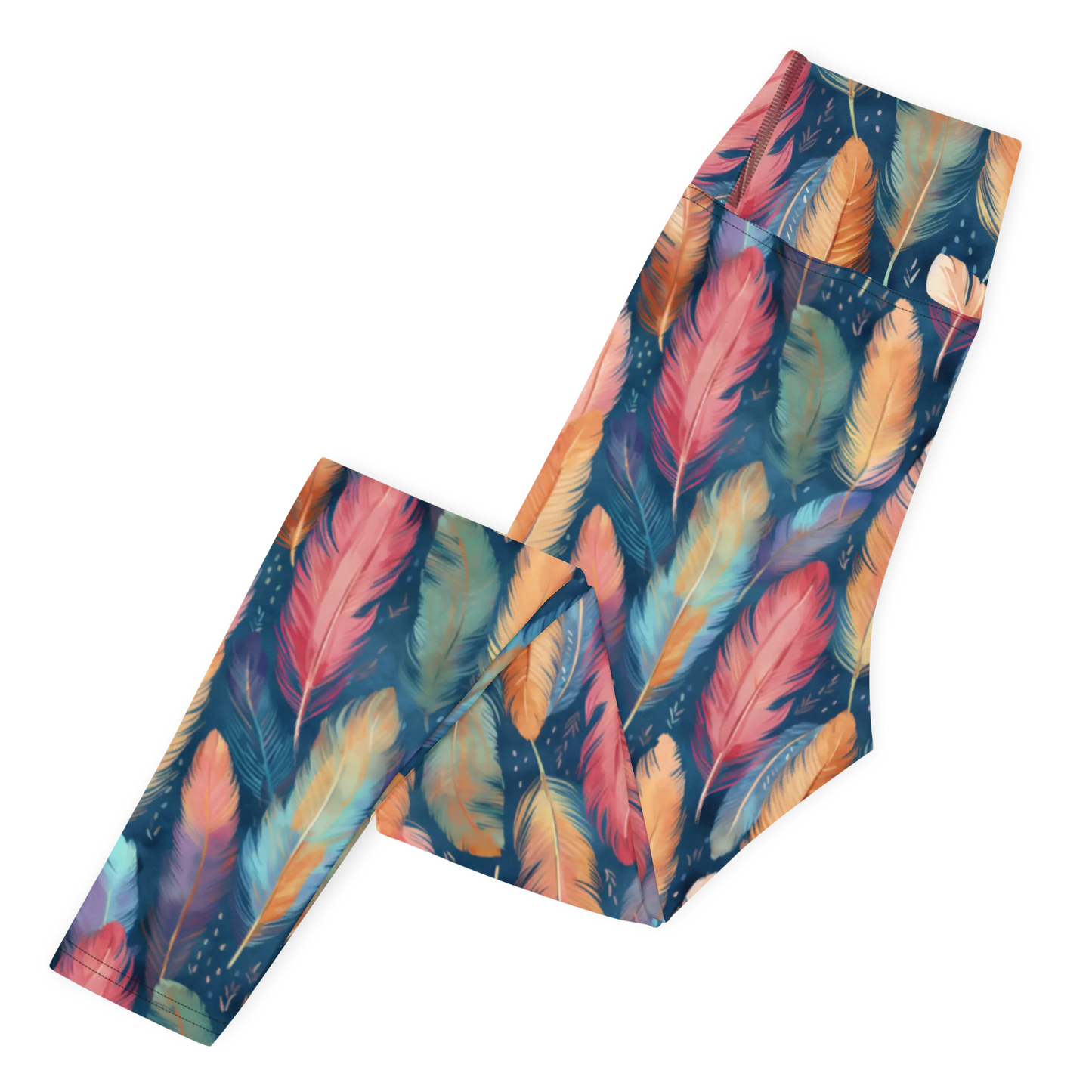Dance of Wild Birds` Feathers Yoga Leggings