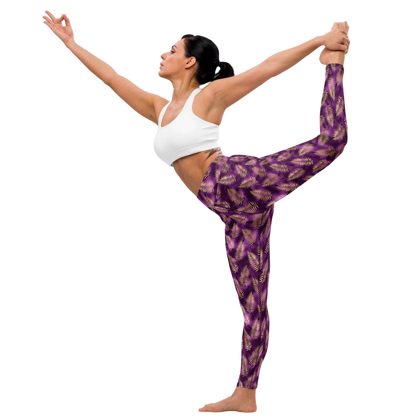 Violet & Gold Tropical Magic Yoga Leggings