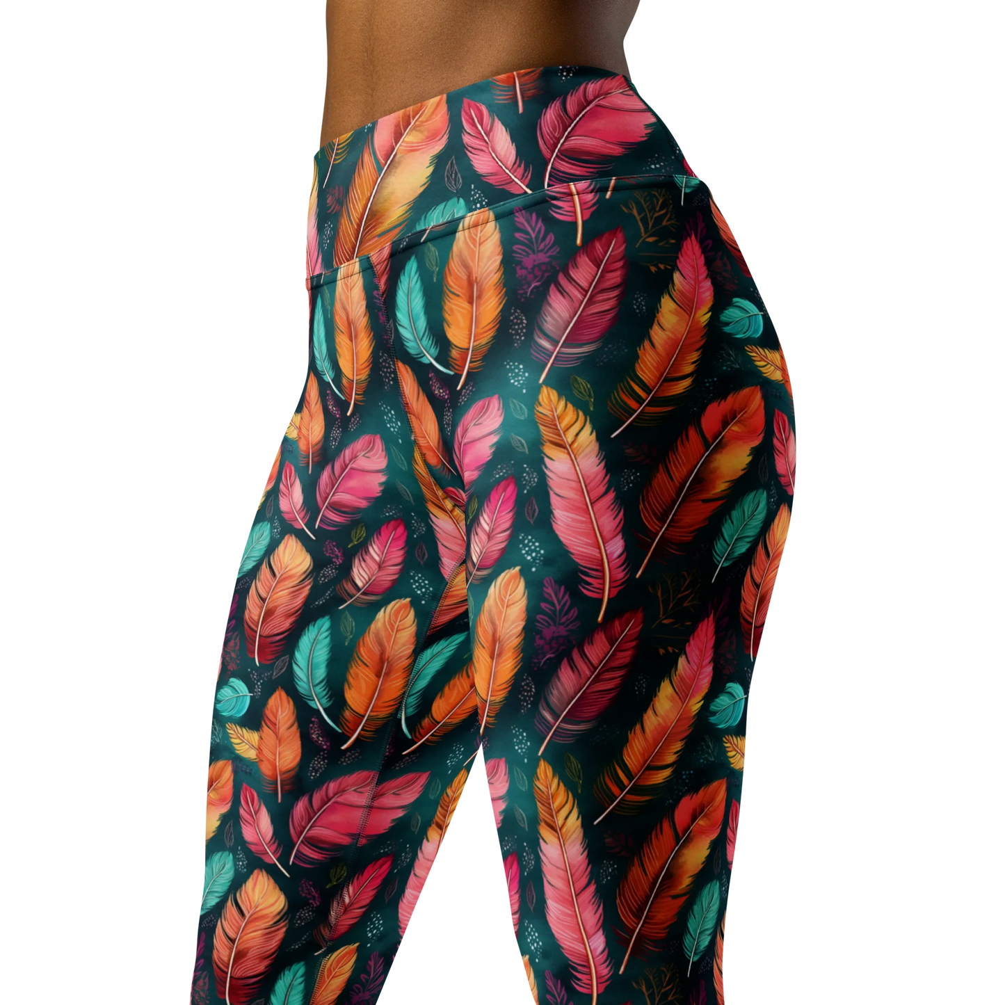 Wonderful Feathers Yoga Leggings