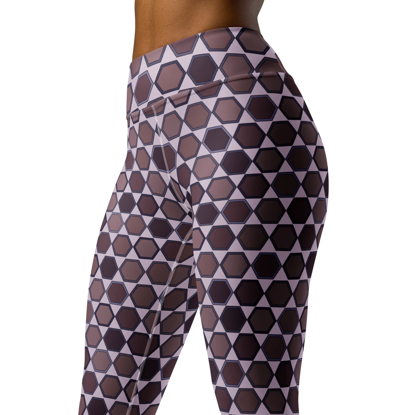 Wine Honeycombs Abstraction Yoga Leggings