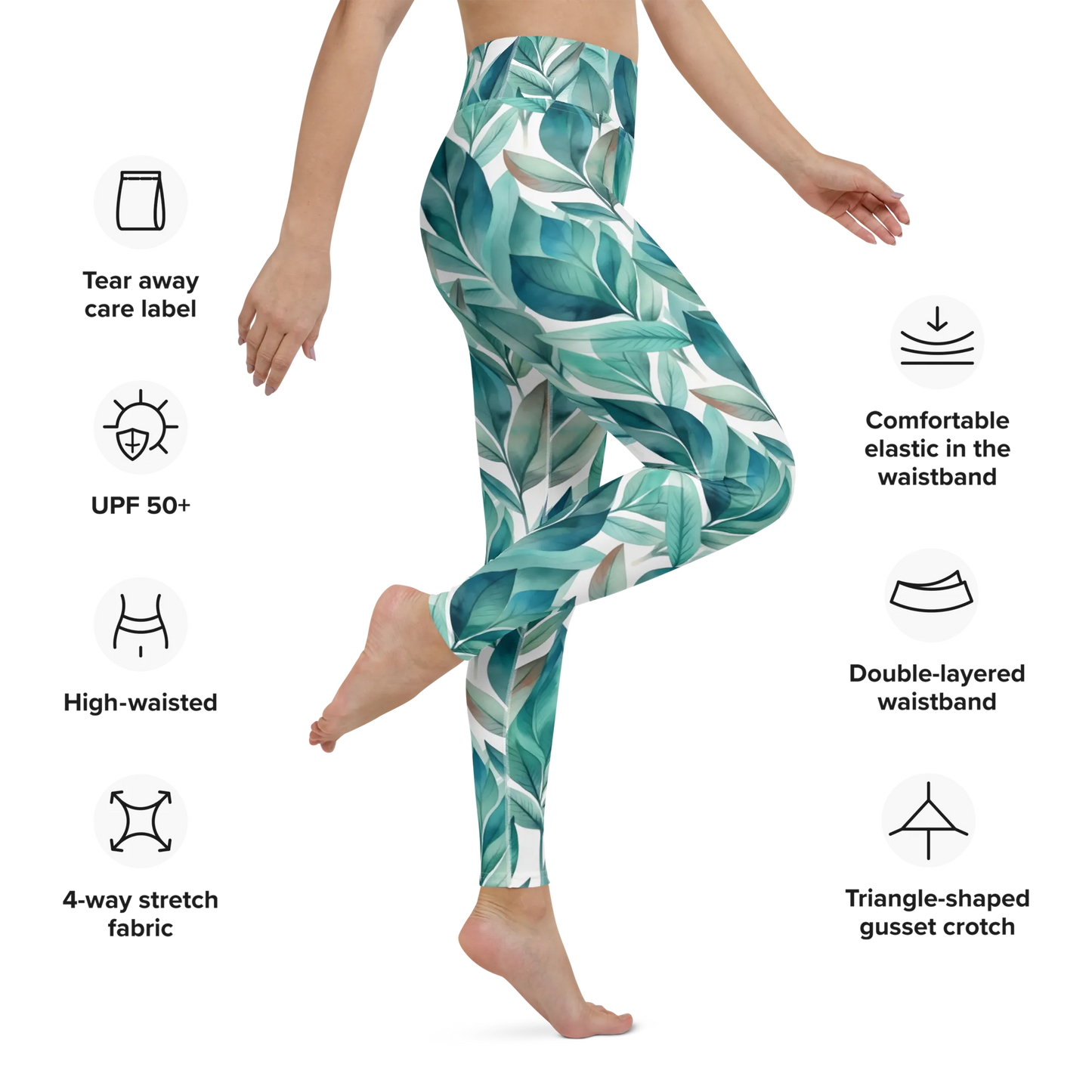 Leafy Chic Yoga Leggings