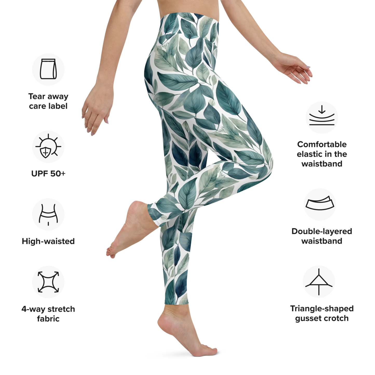 Sleek Foliage Yoga Leggings