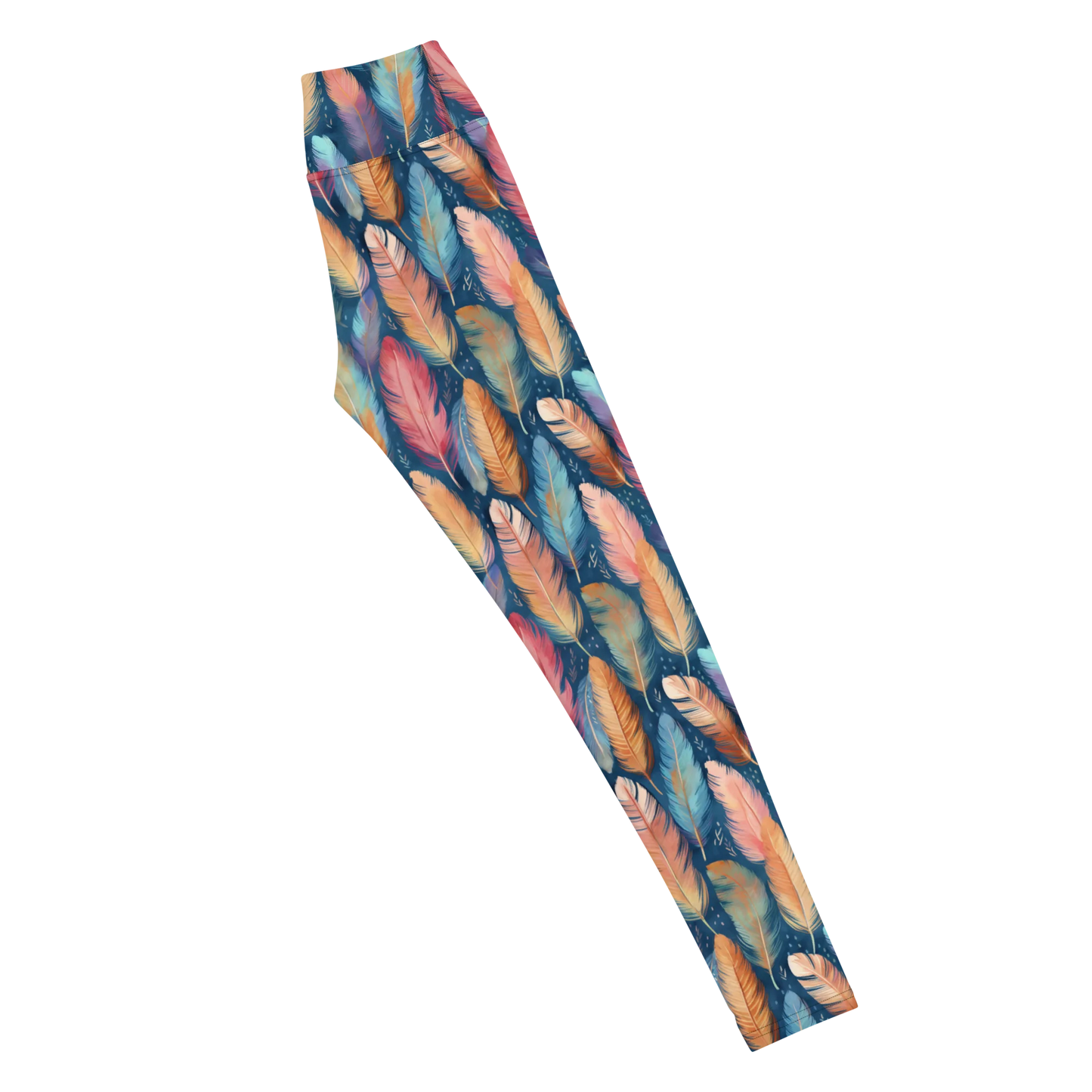 Dance of Wild Birds` Feathers Yoga Leggings