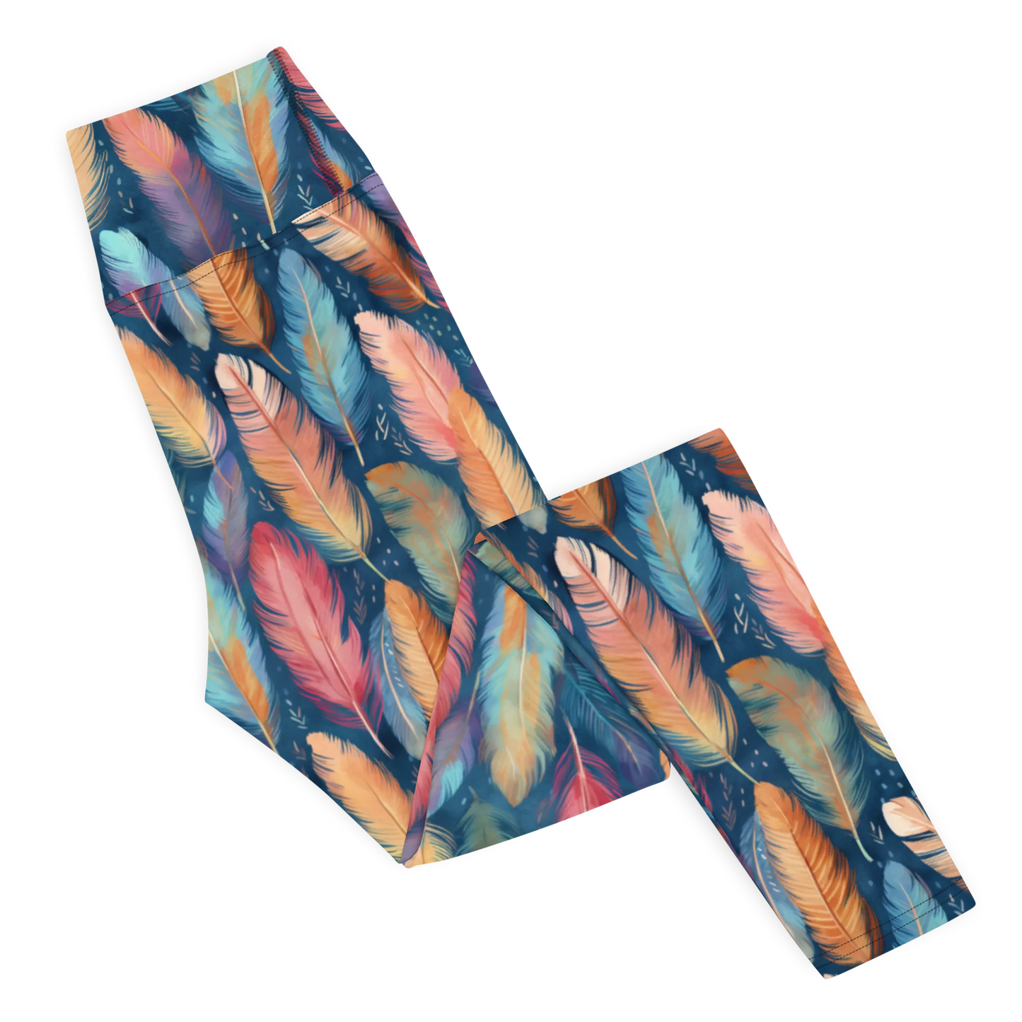 Dance of Wild Birds` Feathers Yoga Leggings