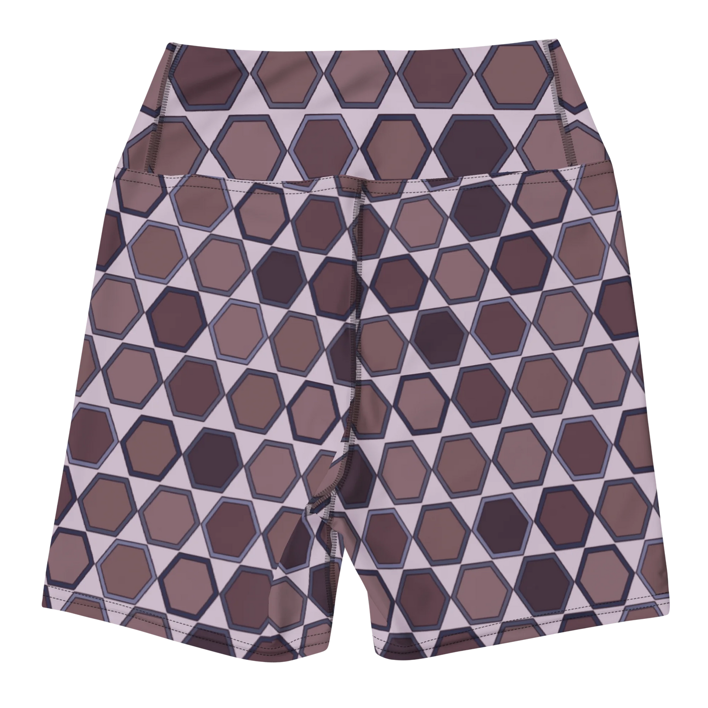 Wine Honeycombs Abstraction Yoga Shorts