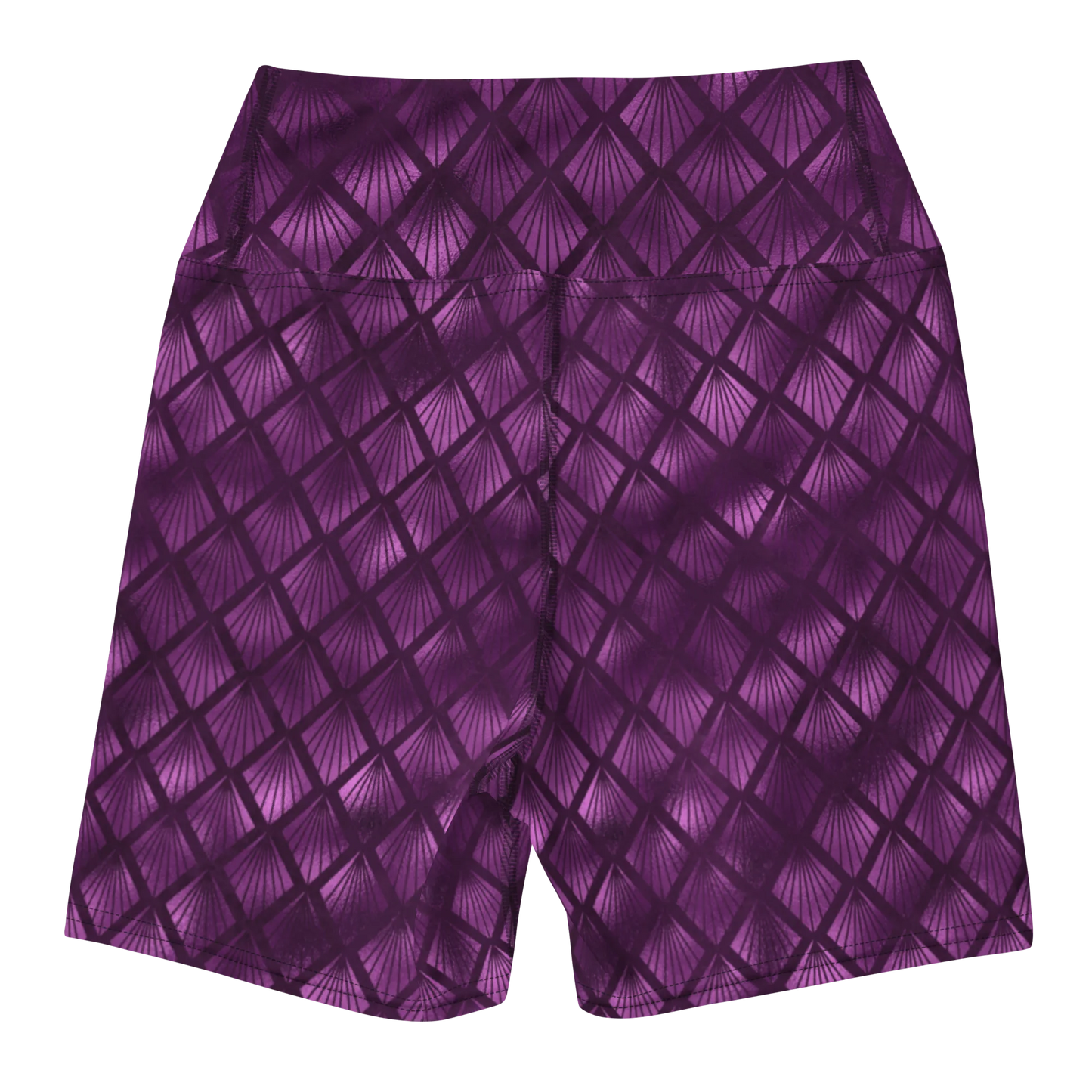 Violet Shadows Art Deco Ornament Yoga Shorts