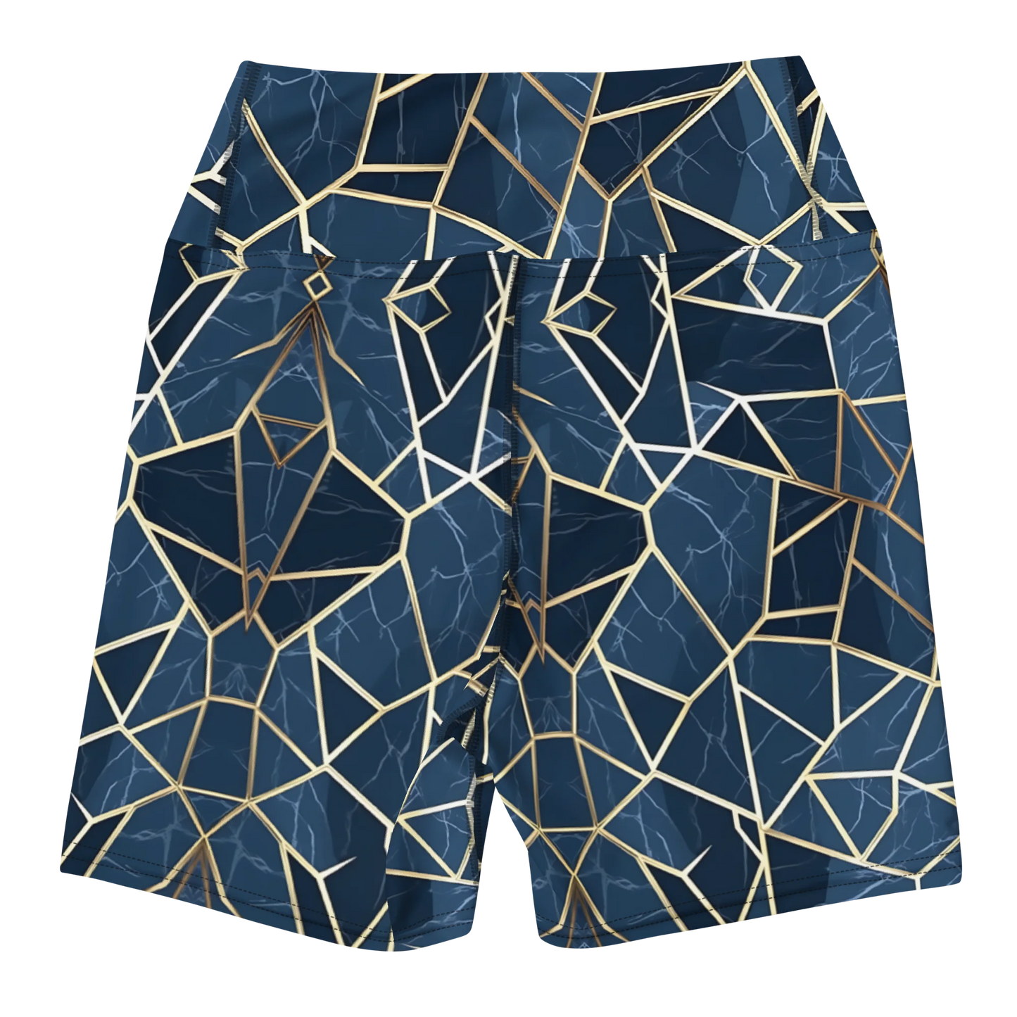 Blue Geometric Nordic Sky Yoga Shorts