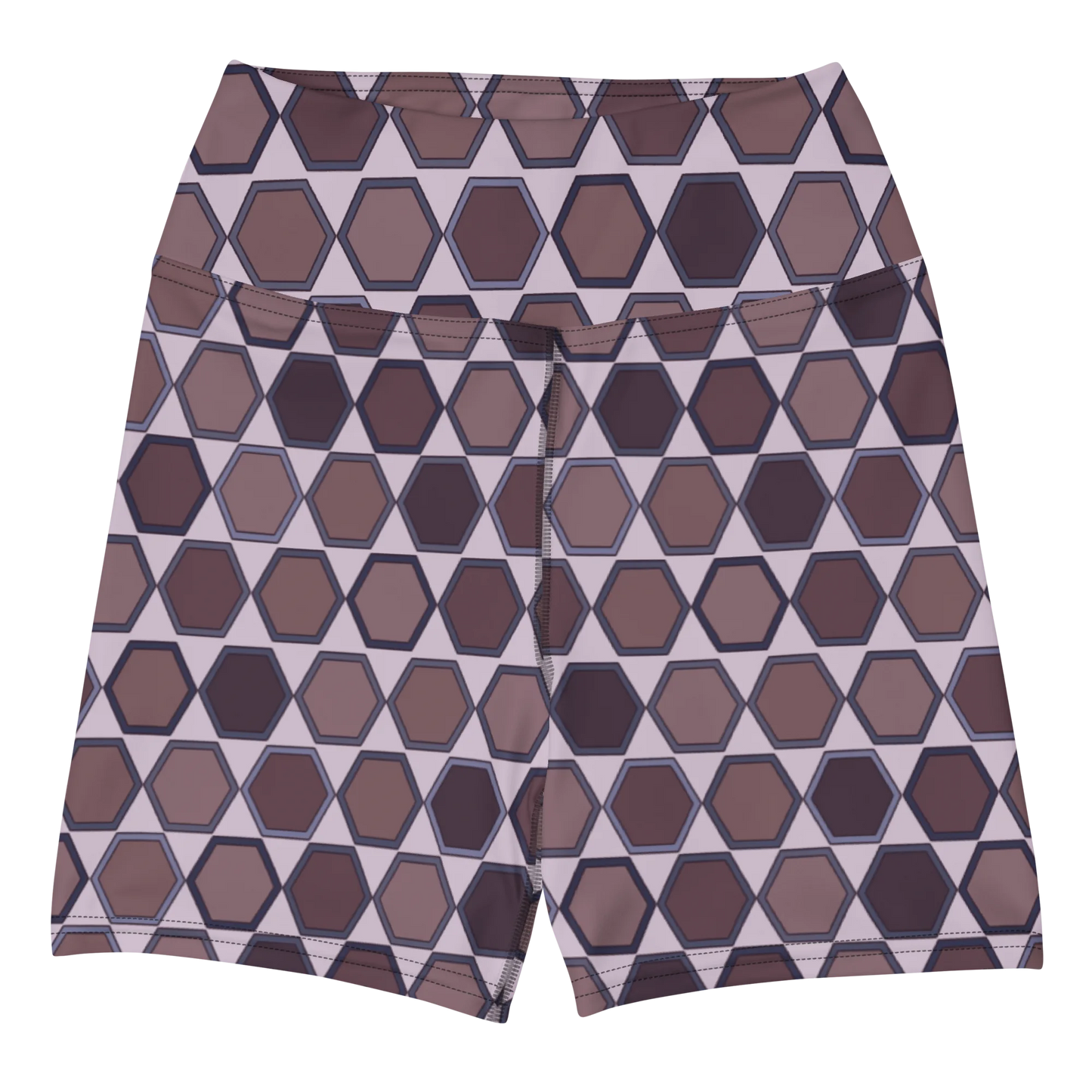 Wine Honeycombs Abstraction Yoga Shorts