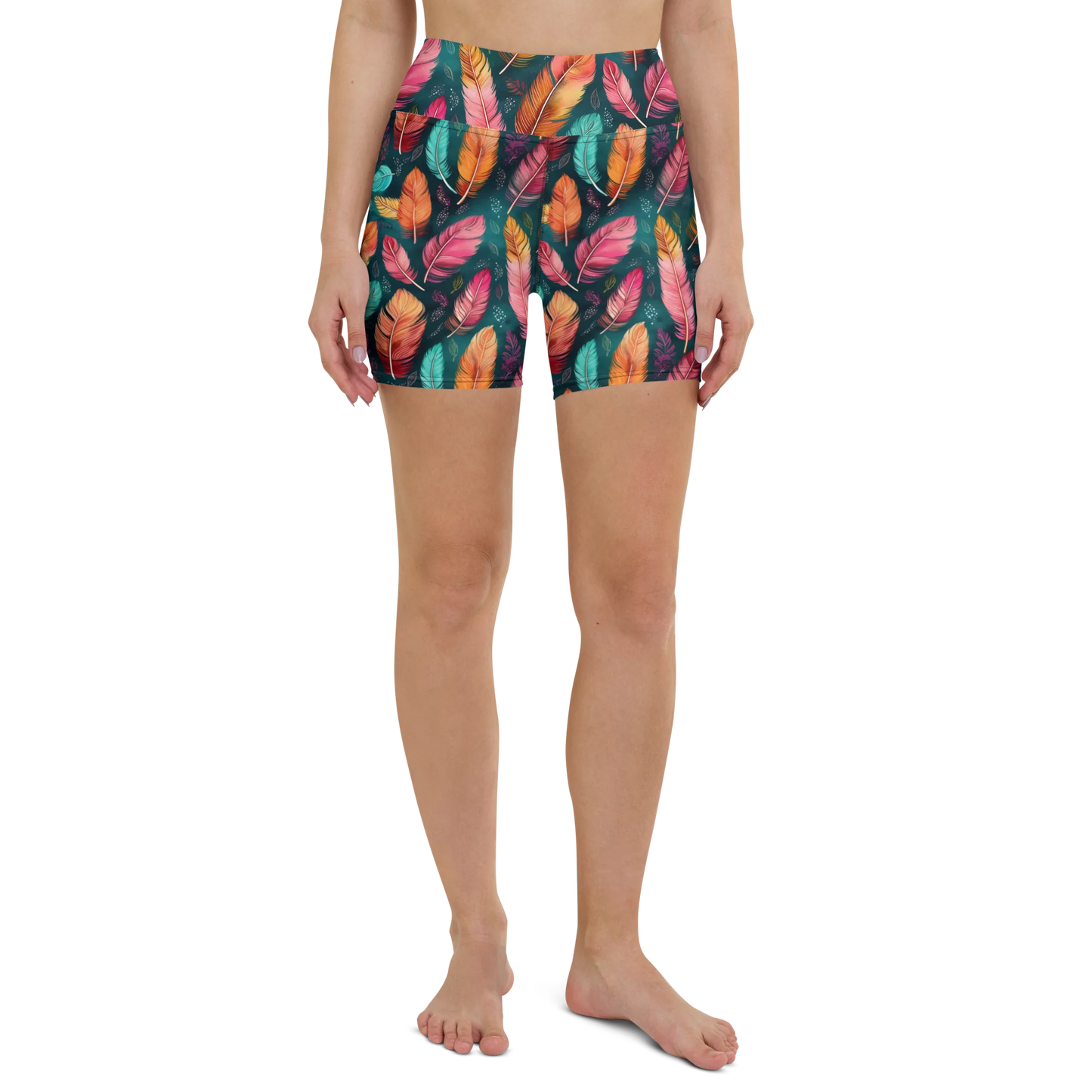 Wonderful Feathers Yoga Shorts