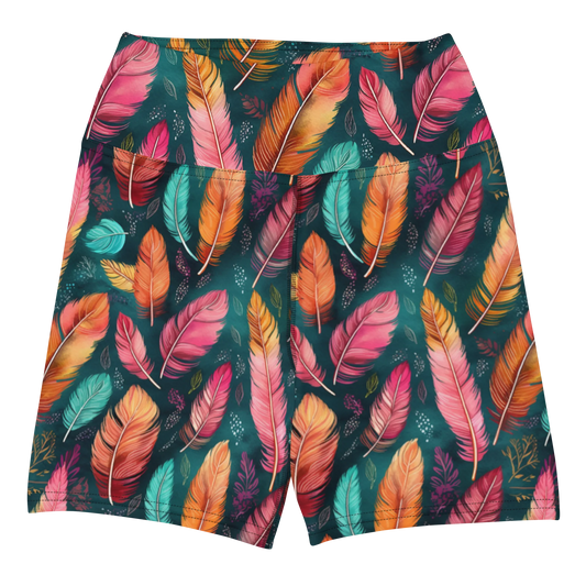 Wonderful Feathers Yoga Shorts