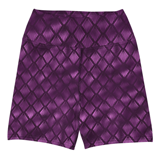 Violet Shadows Art Deco Ornament Yoga Shorts