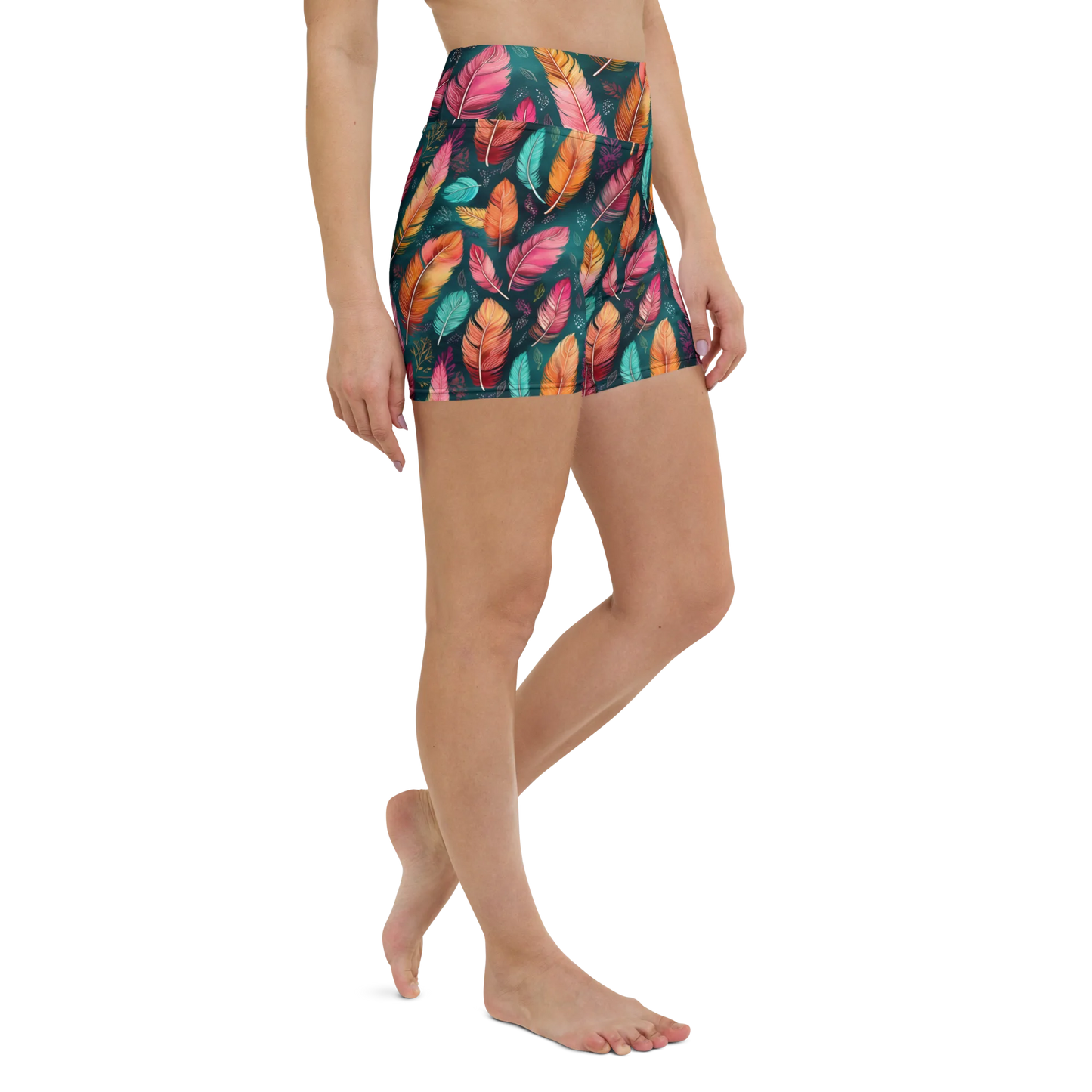 Wonderful Feathers Yoga Shorts