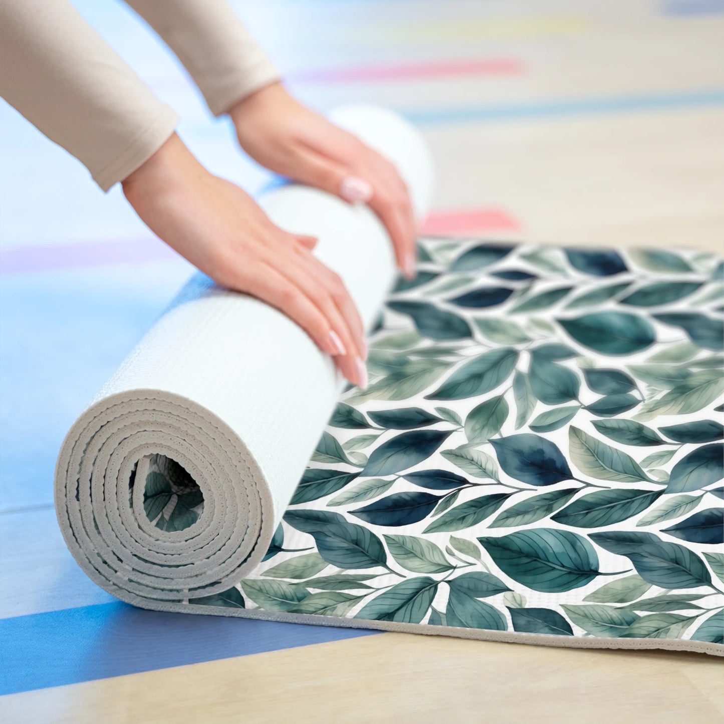Sleek Foliage Foam Yoga Mat