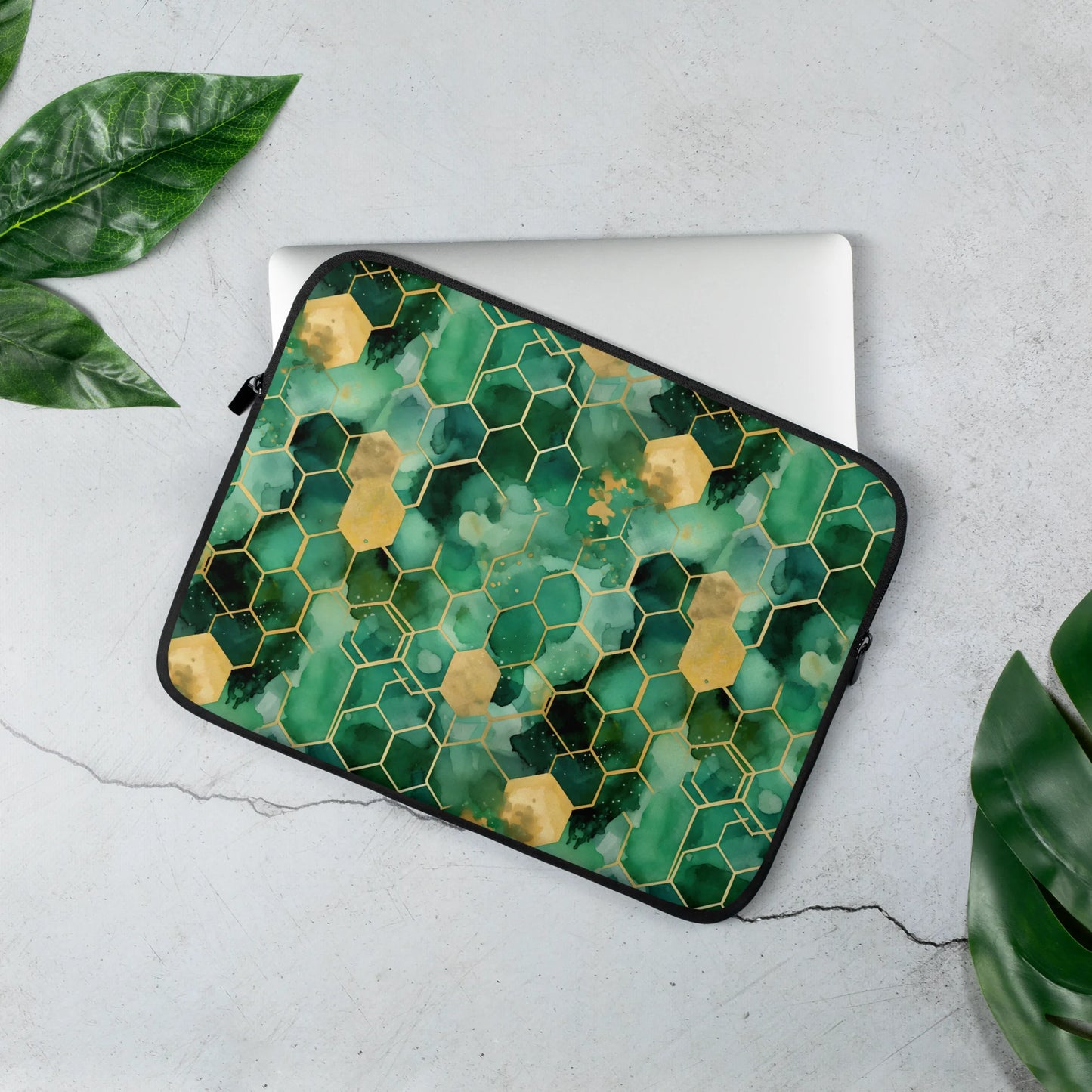 Abstract Verdant Elegance Laptop Sleeve