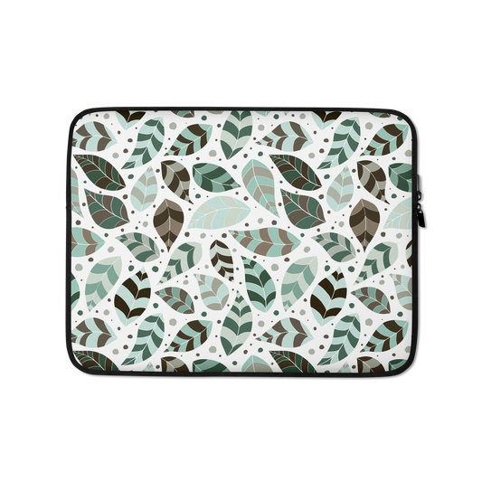 Green Leafy Ornament Laptop Sleeve