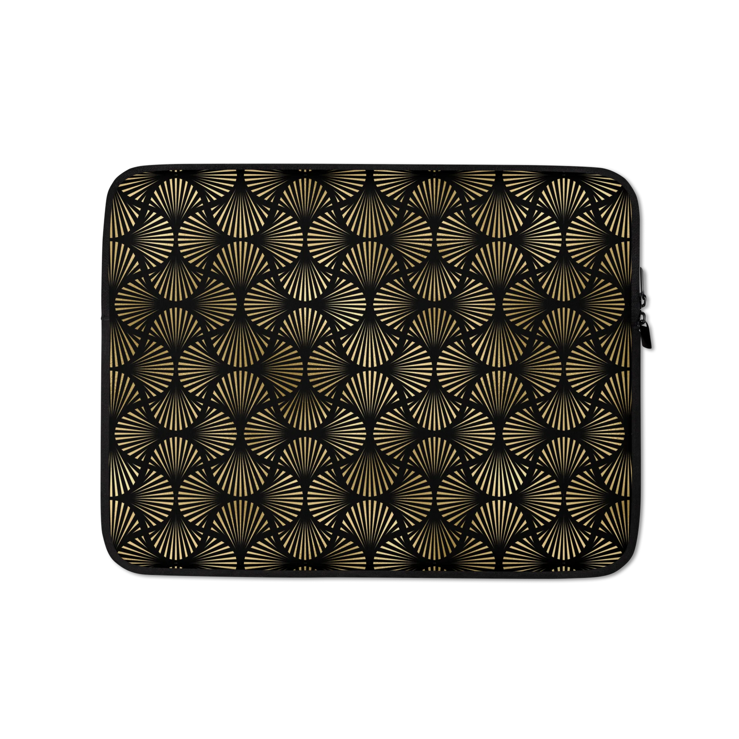 Black And Gold Art Deco Flower Reflections Laptop Sleeve