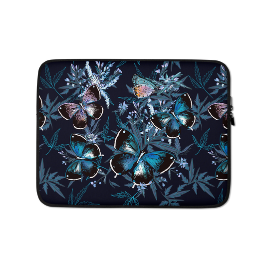 Night Flight of Blue Butterflies Laptop Sleeve
