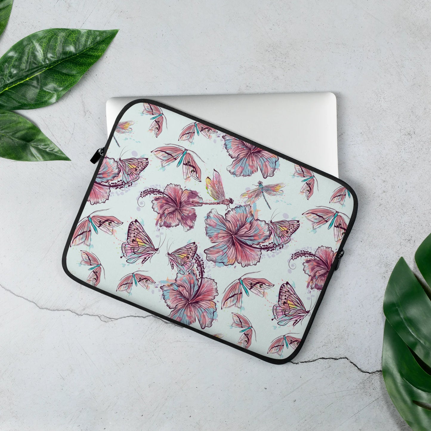 Sophisticated Hibiscus Ornament Laptop Sleeve