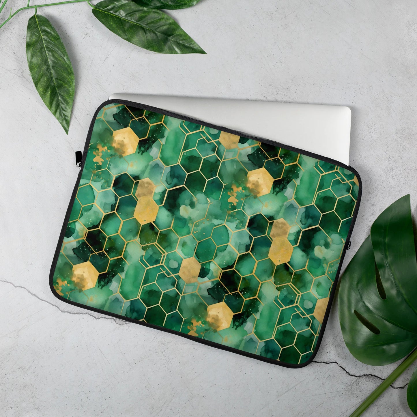 Abstract Verdant Elegance Laptop Sleeve