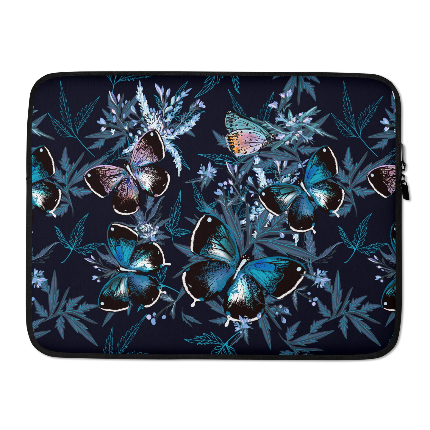 Night Flight of Blue Butterflies Laptop Sleeve