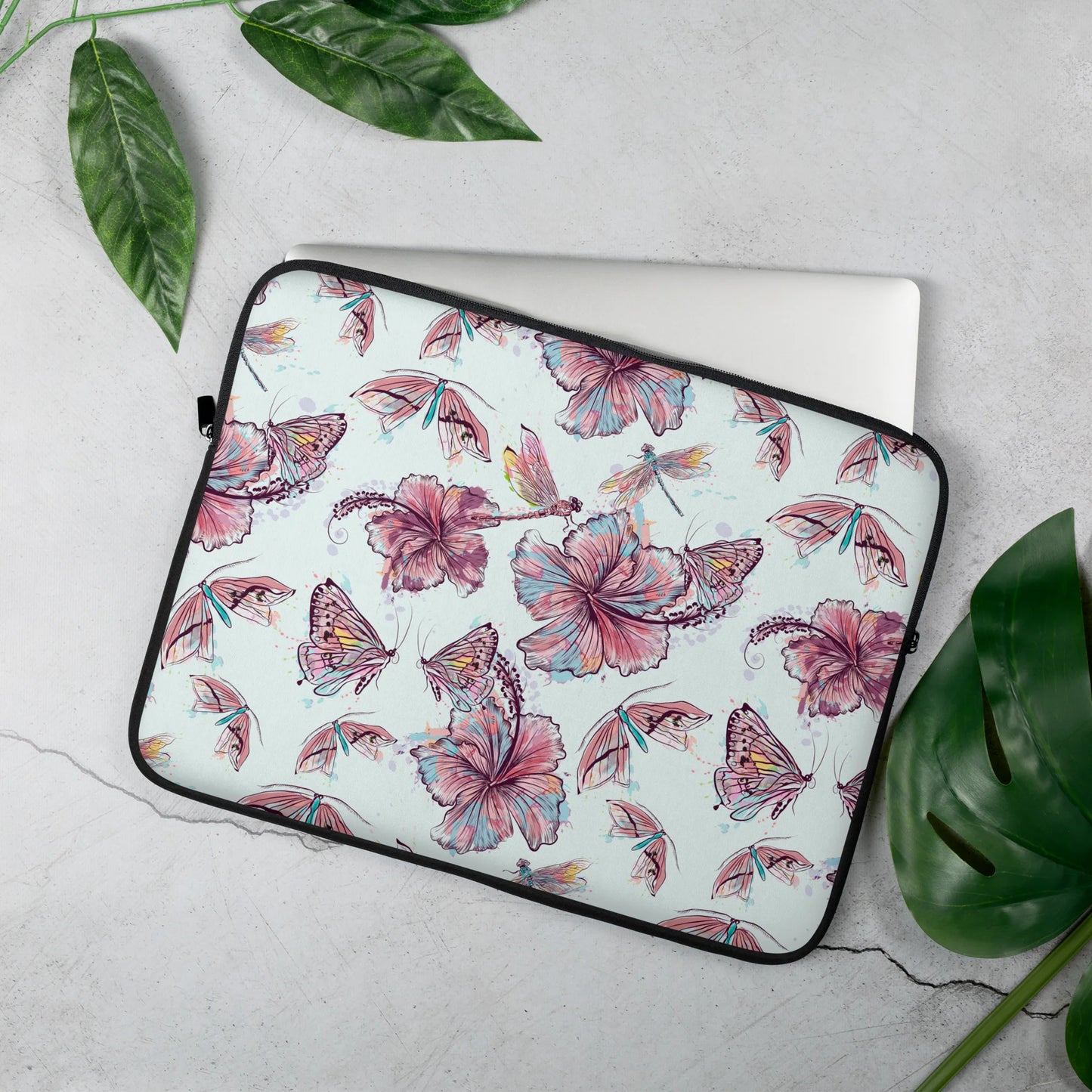 Sophisticated Hibiscus Ornament Laptop Sleeve