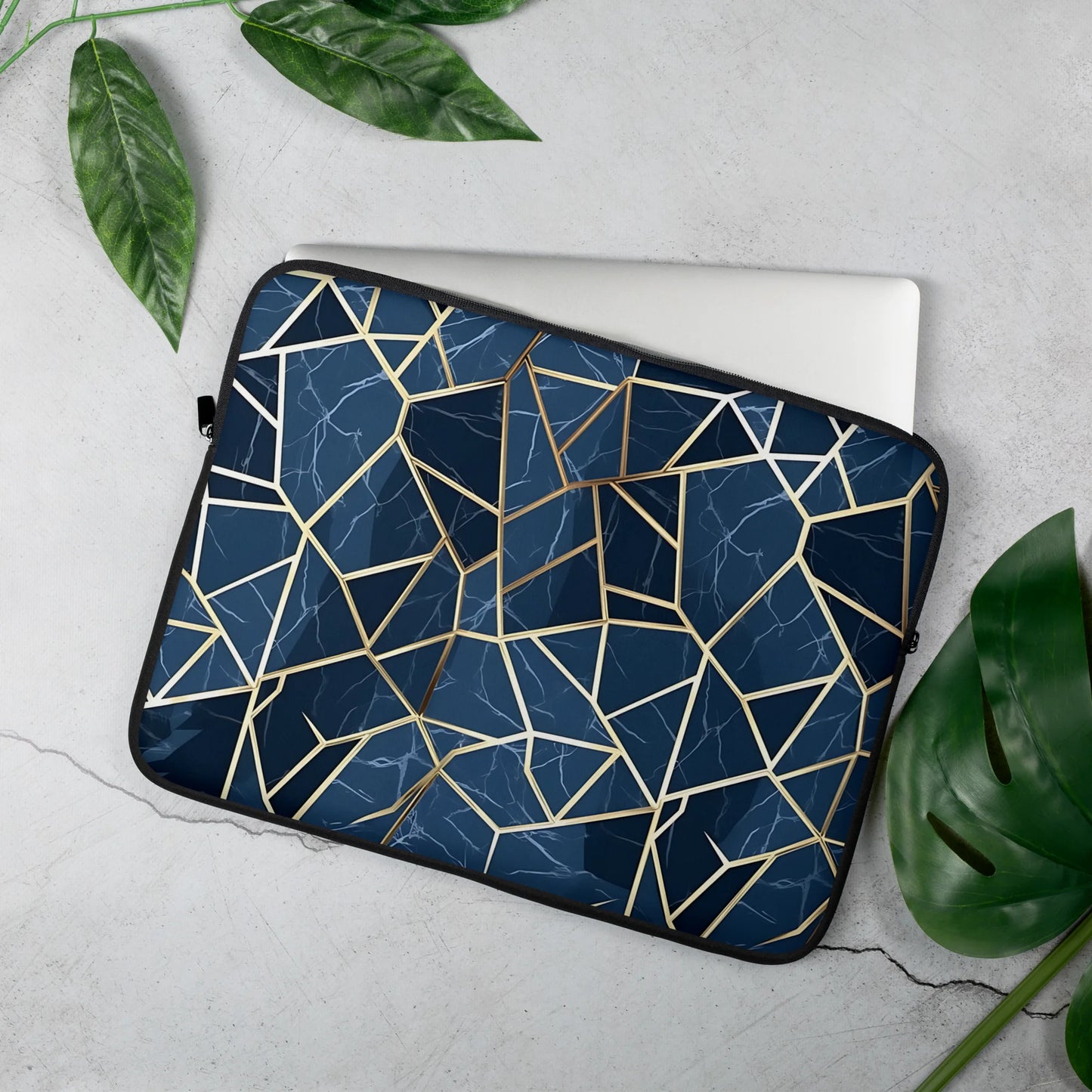 Blue Geometric Nordic Sky Laptop Sleeve