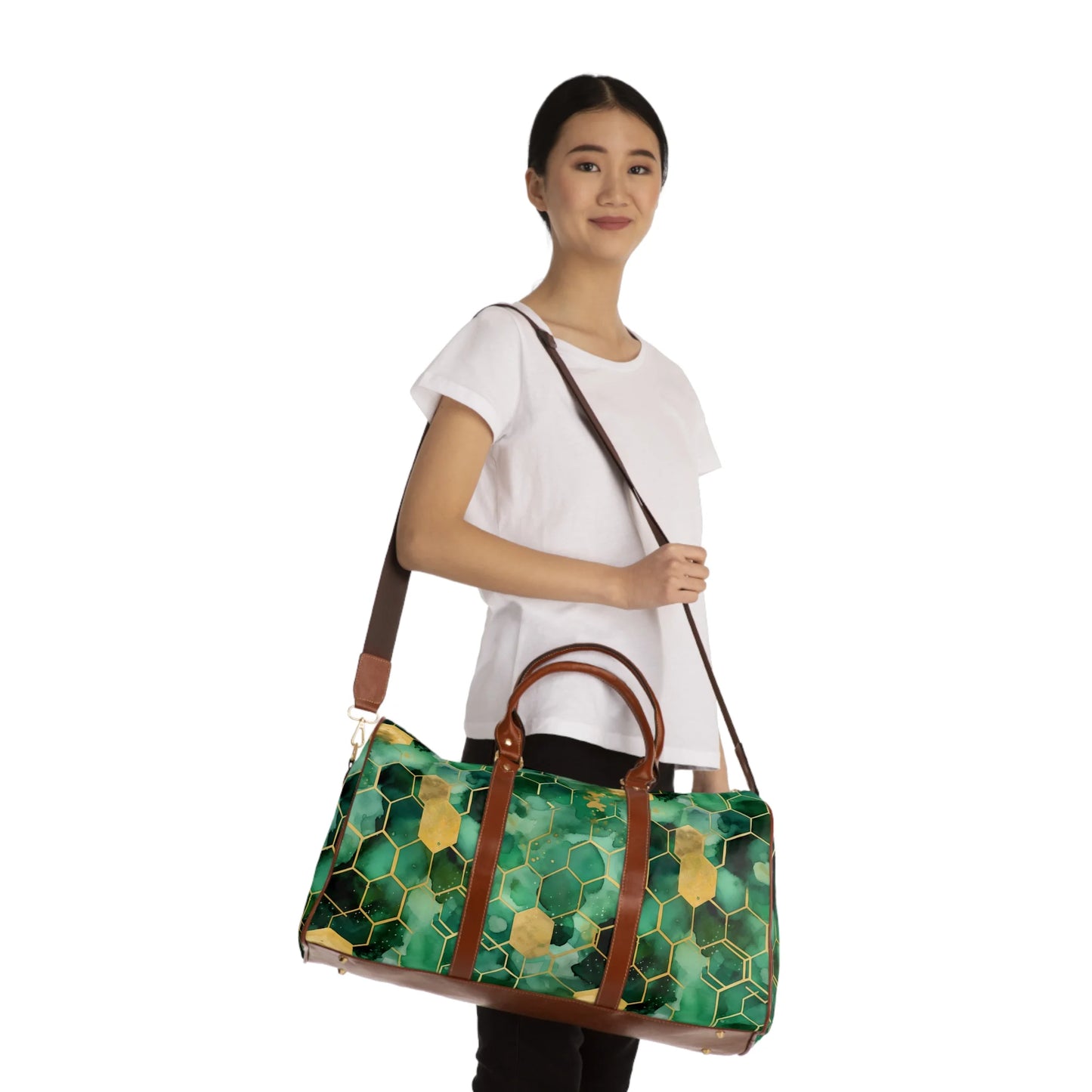 Abstract Verdant Elegance Travel Bag
