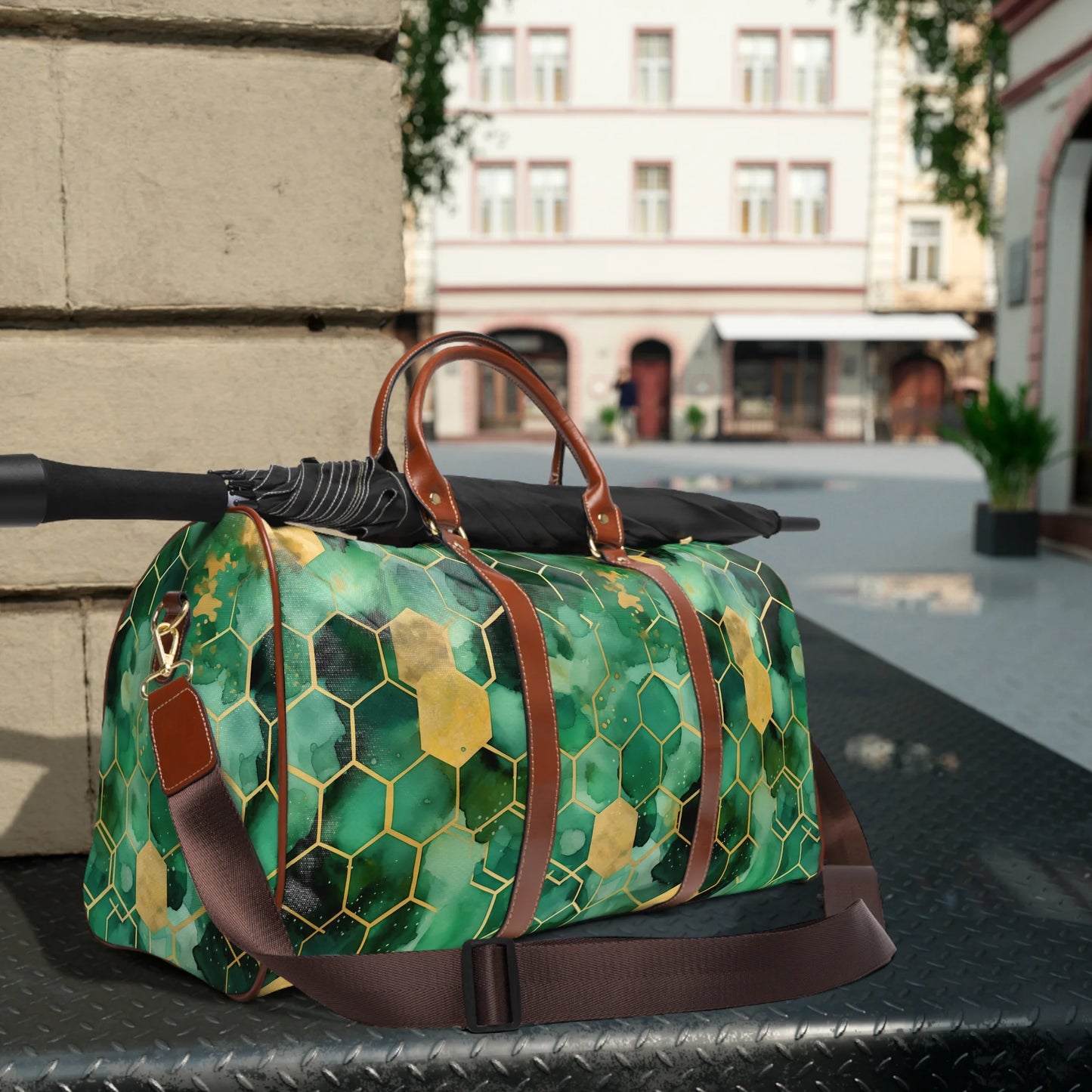 Abstract Verdant Elegance Travel Bag