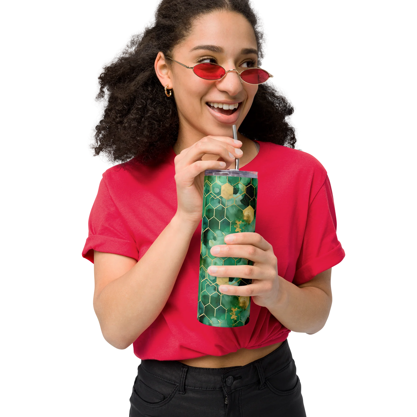 Abstract Verdant Elegance Tumbler