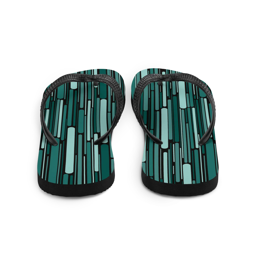 Green Rain Ornament Flip-flops