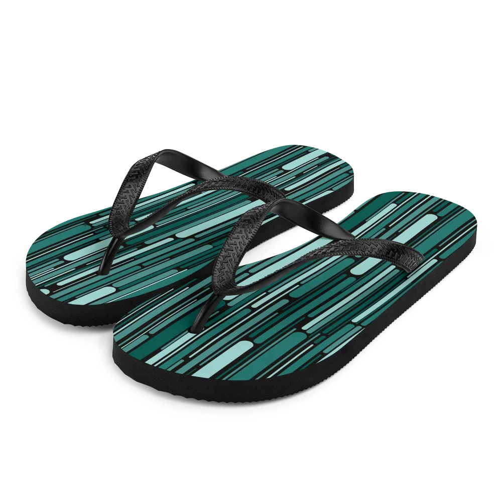 Green Rain Ornament Flip-flops