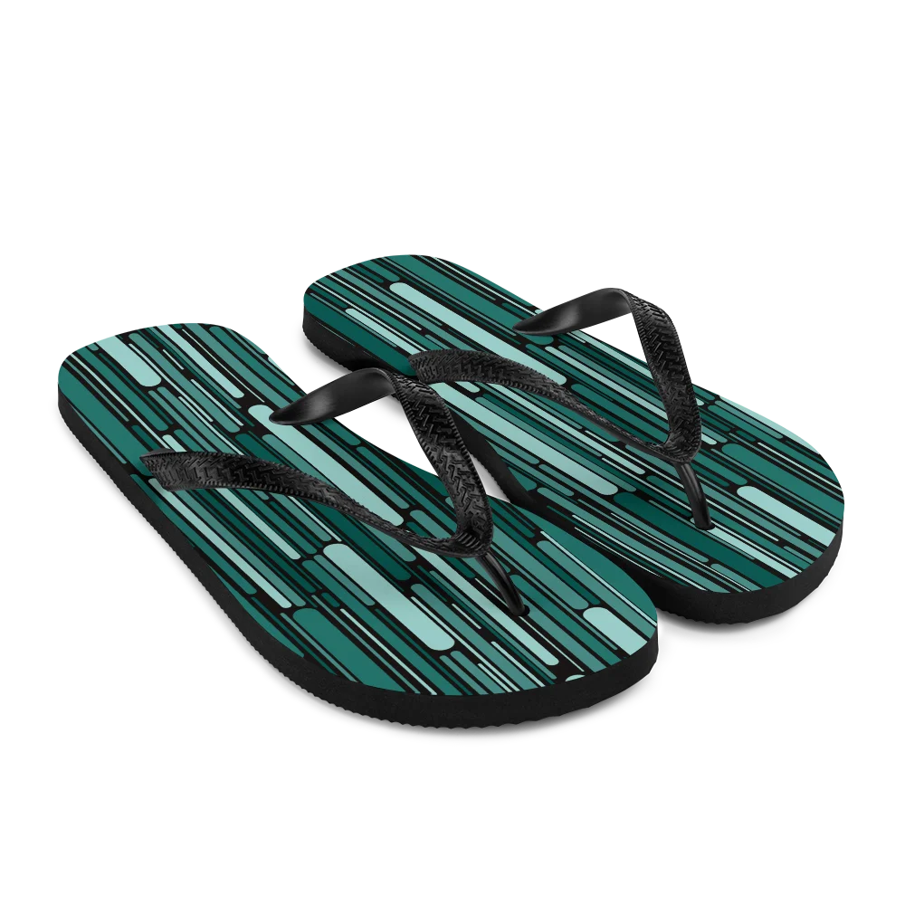 Green Rain Ornament Flip-flops