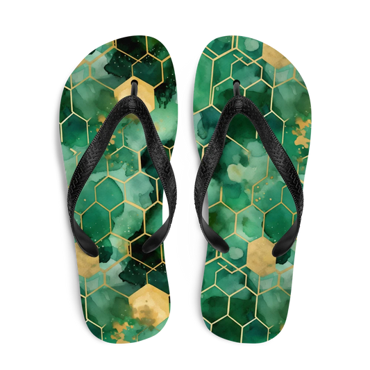 Abstract Verdant Elegance Flip-flops