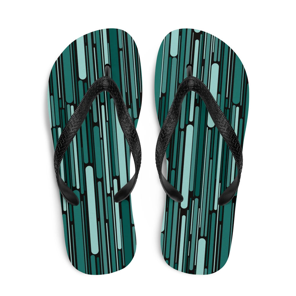 Green Rain Ornament Flip-flops
