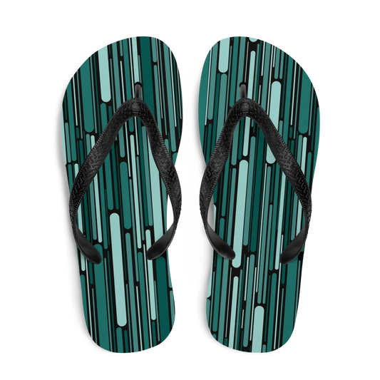 Green Rain Ornament Flip-flops