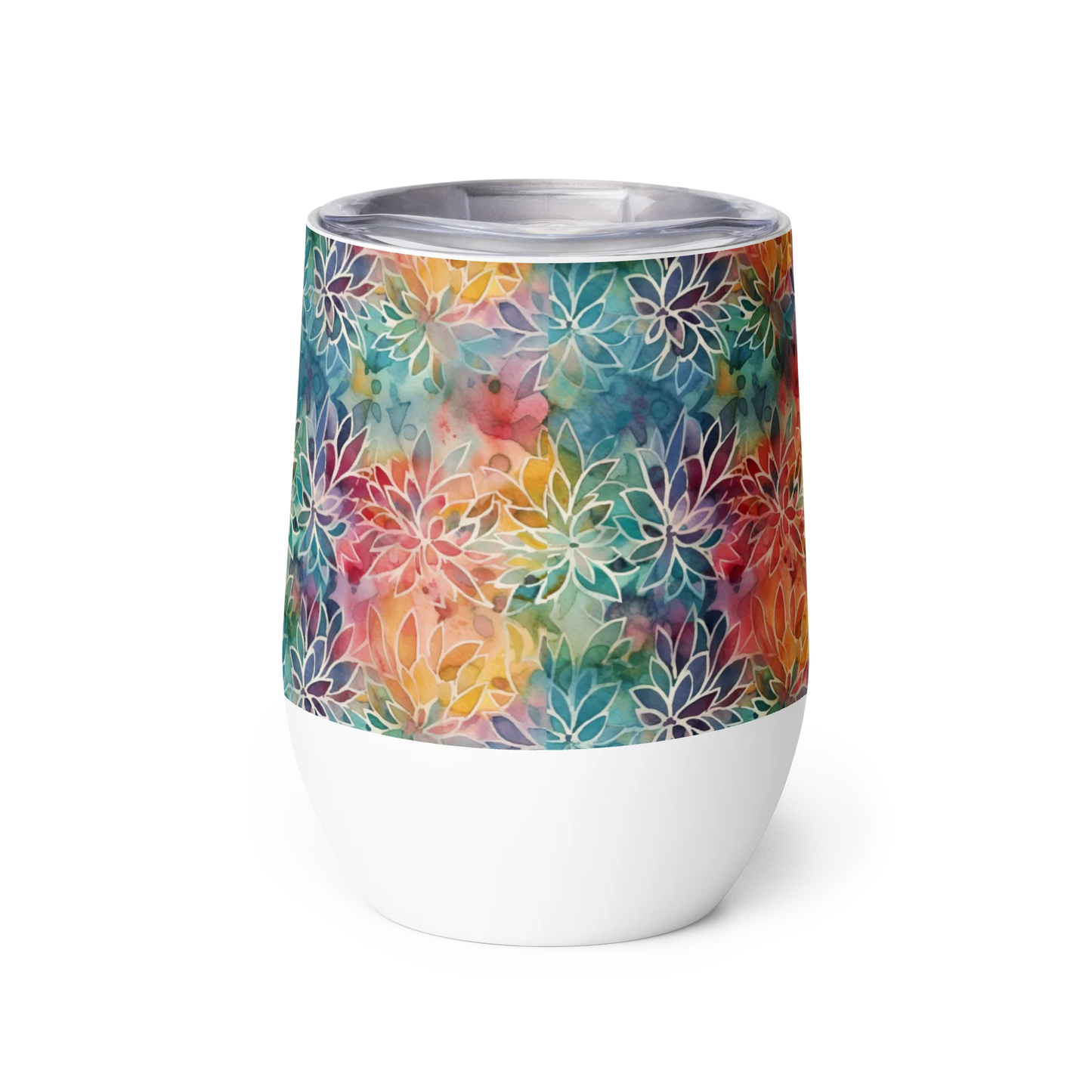 Colorful Summer Floral Abstraction Wine Tumbler