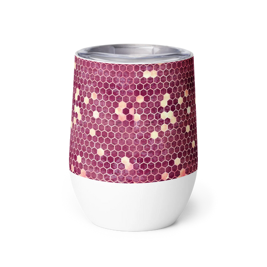 Burgundy Gold Honeycombs Ornament Wine Tumbler