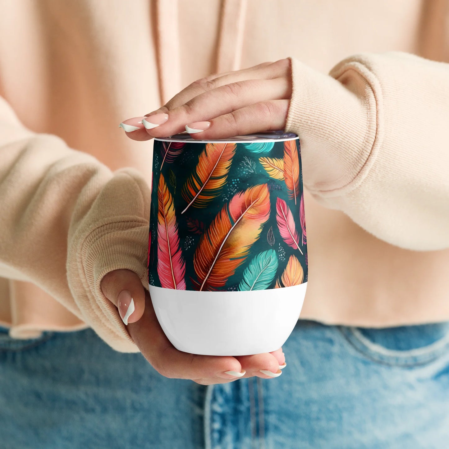 Wonderful Feathers Wine Tumbler