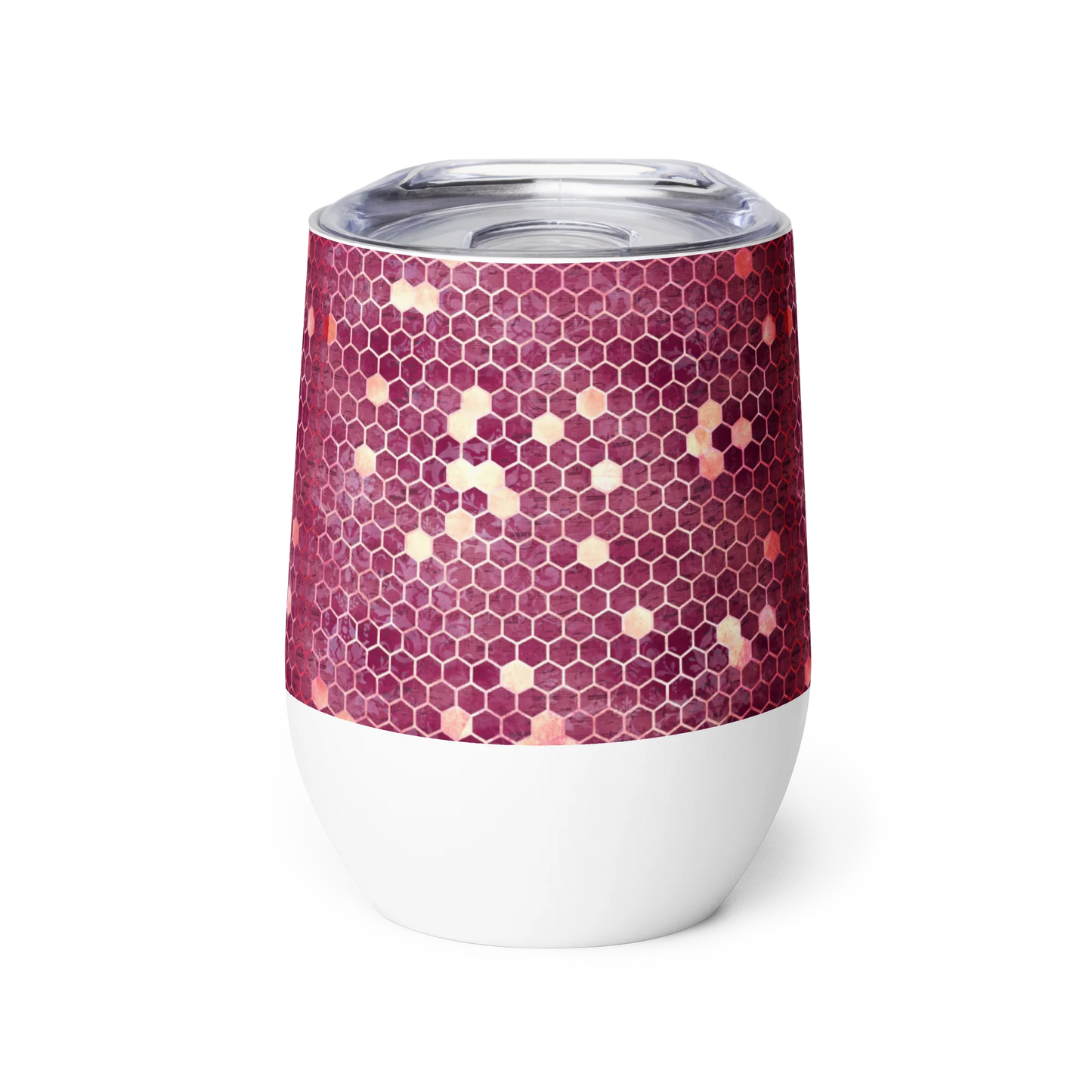 Burgundy Gold Honeycombs Ornament Wine Tumbler