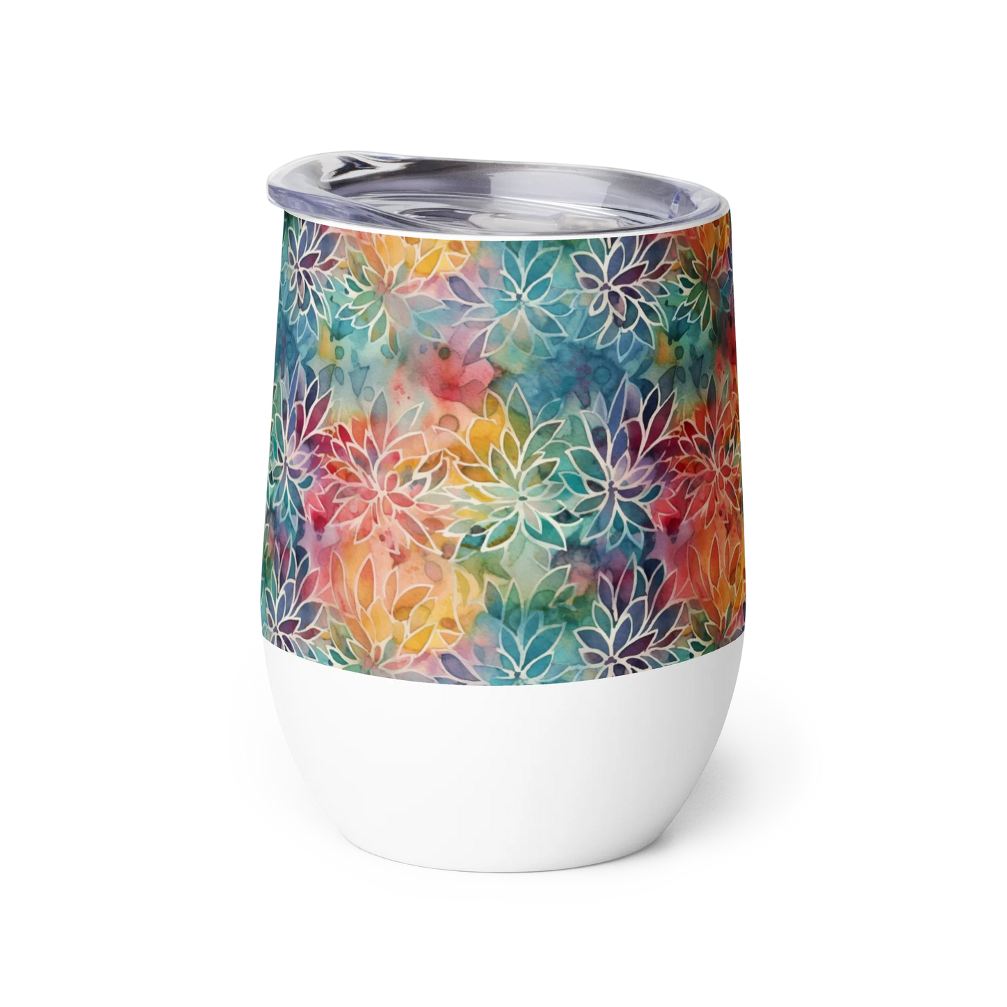 Colorful Summer Floral Abstraction Wine Tumbler