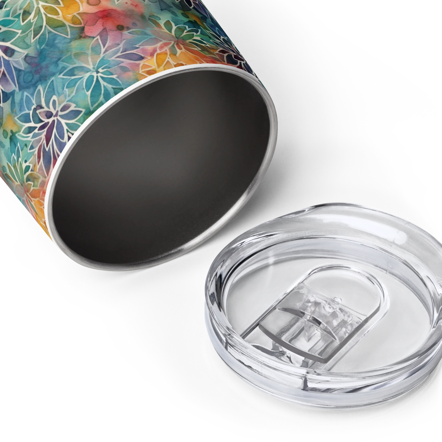 Colorful Summer Floral Abstraction Wine Tumbler