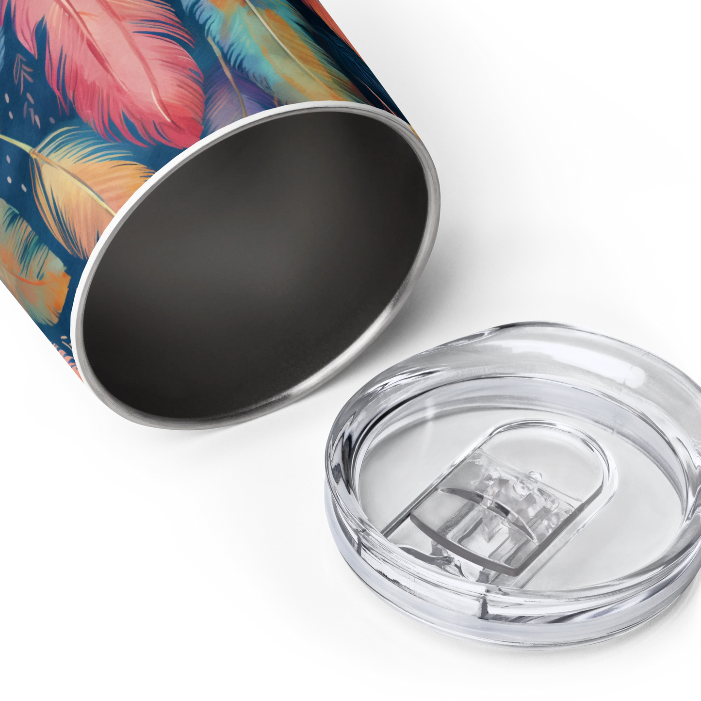 Dance of Wild Birds' Feathers Wine Tumbler