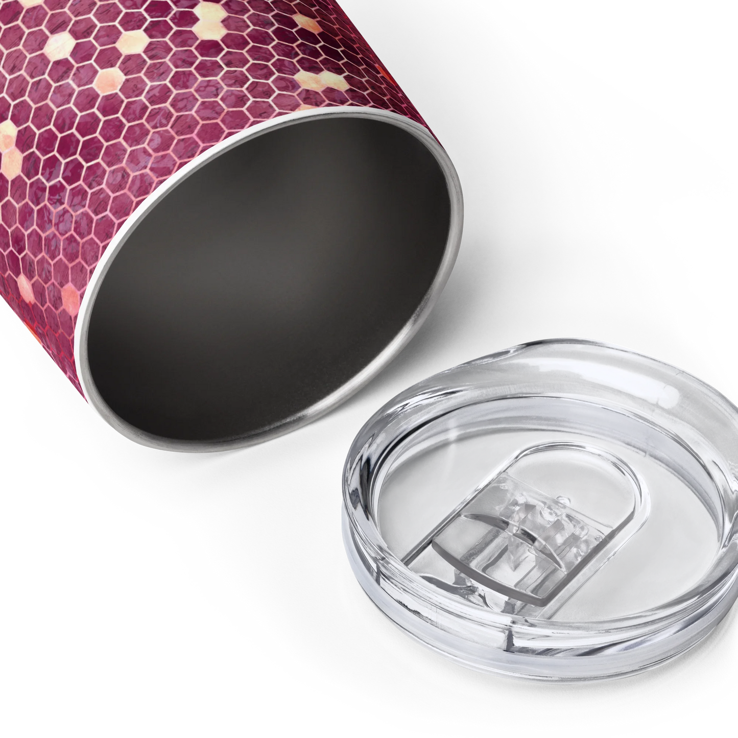 Burgundy Gold Honeycombs Ornament Wine Tumbler